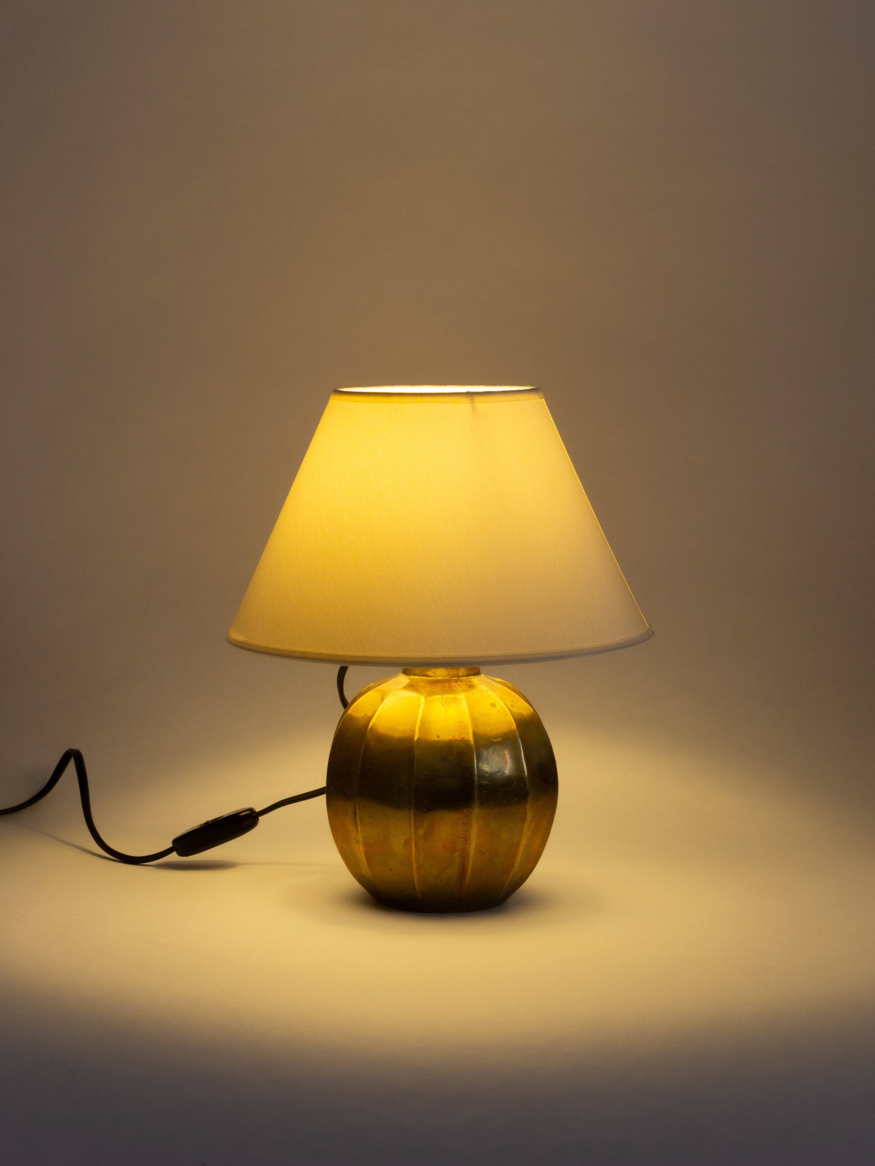 Faceted brass ball lamp base, 1940s