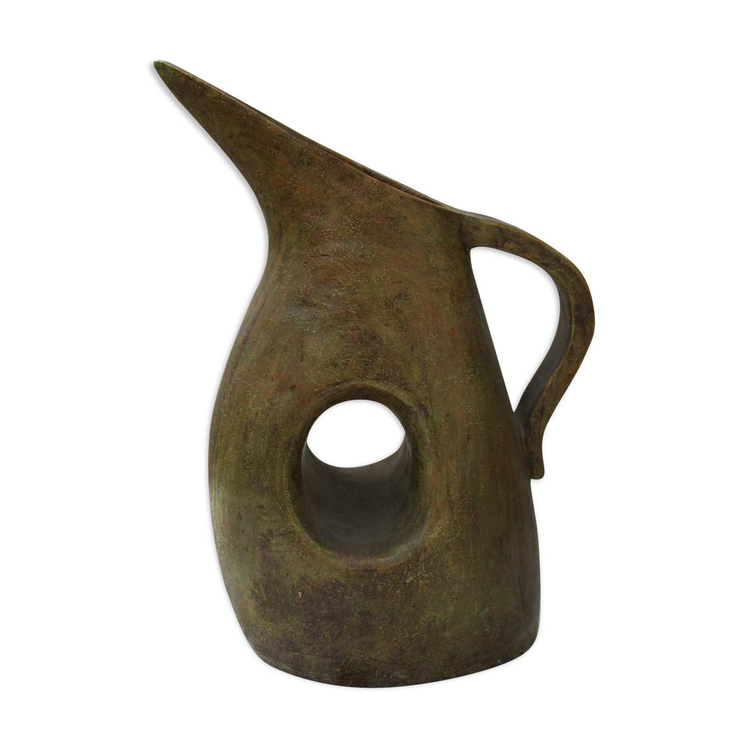 Glazed earthenware pitcher
