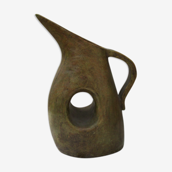 Glazed earthenware pitcher
