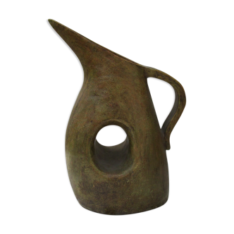 Glazed earthenware pitcher