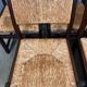 6 wooden vintage chairs dark wood rush