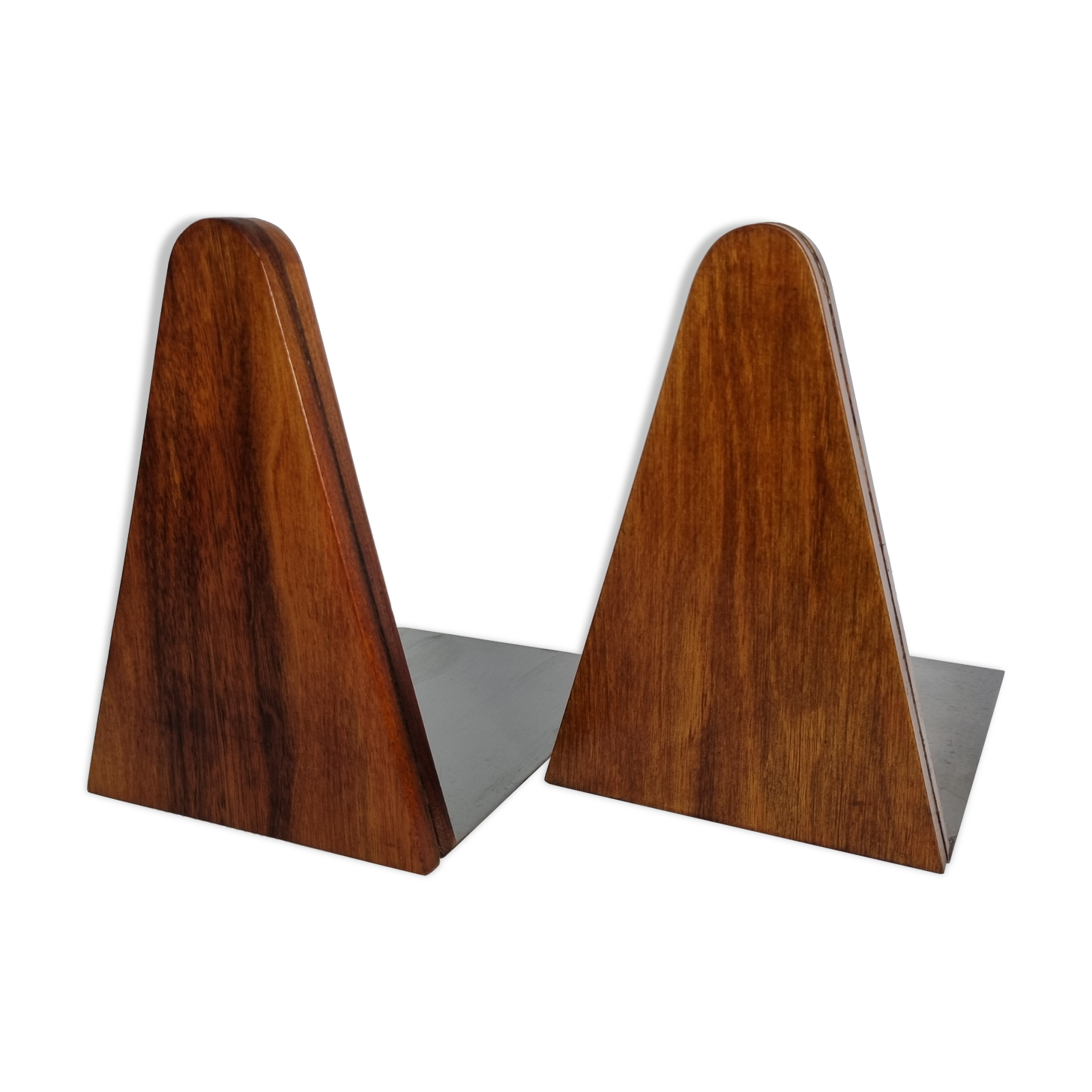 Pair of greenhouse books in wood and metal art deco, 21 cm