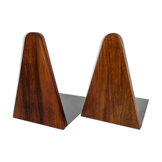 Pair of greenhouse books in wood and metal art deco, 21 cm