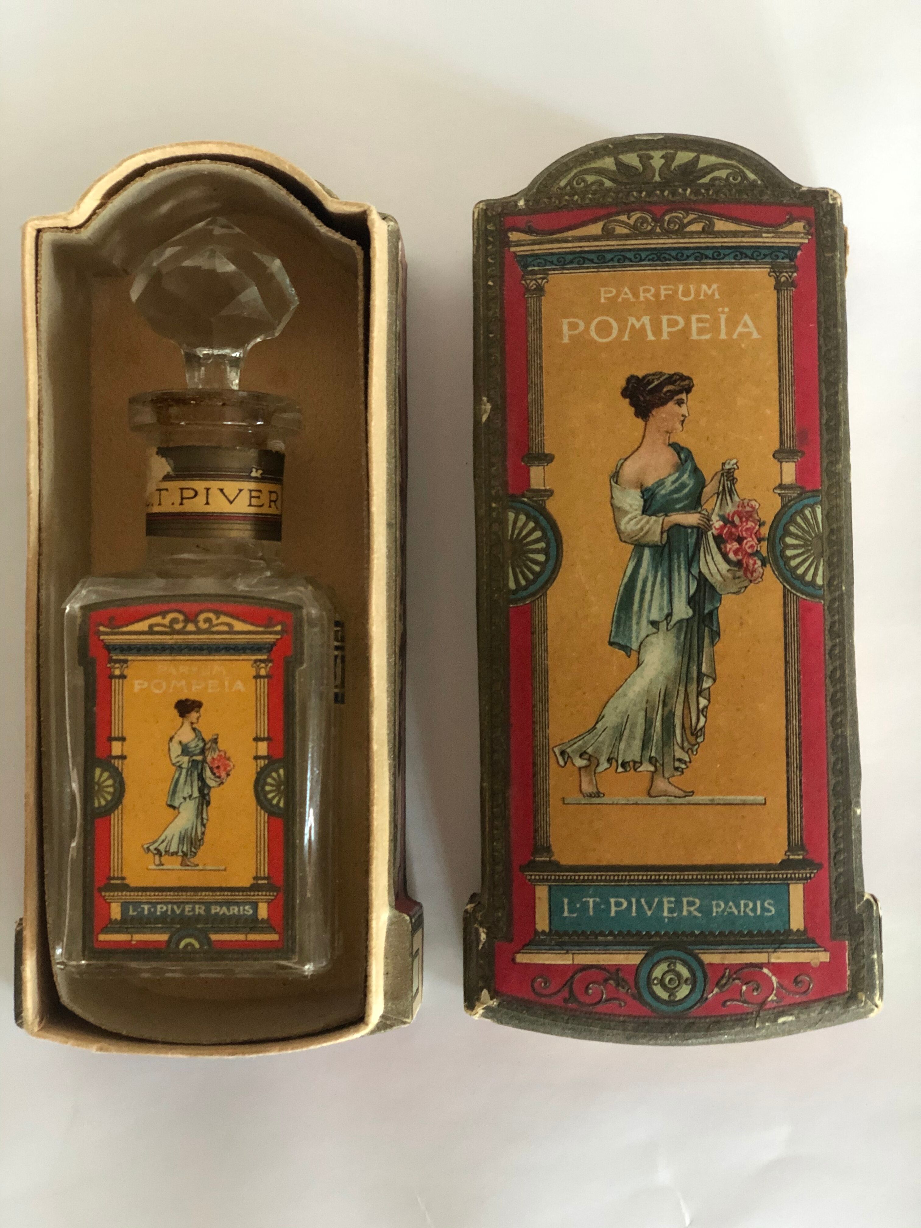 Old flacon with louis-toussaint piver Pompeia box 1907 empty year