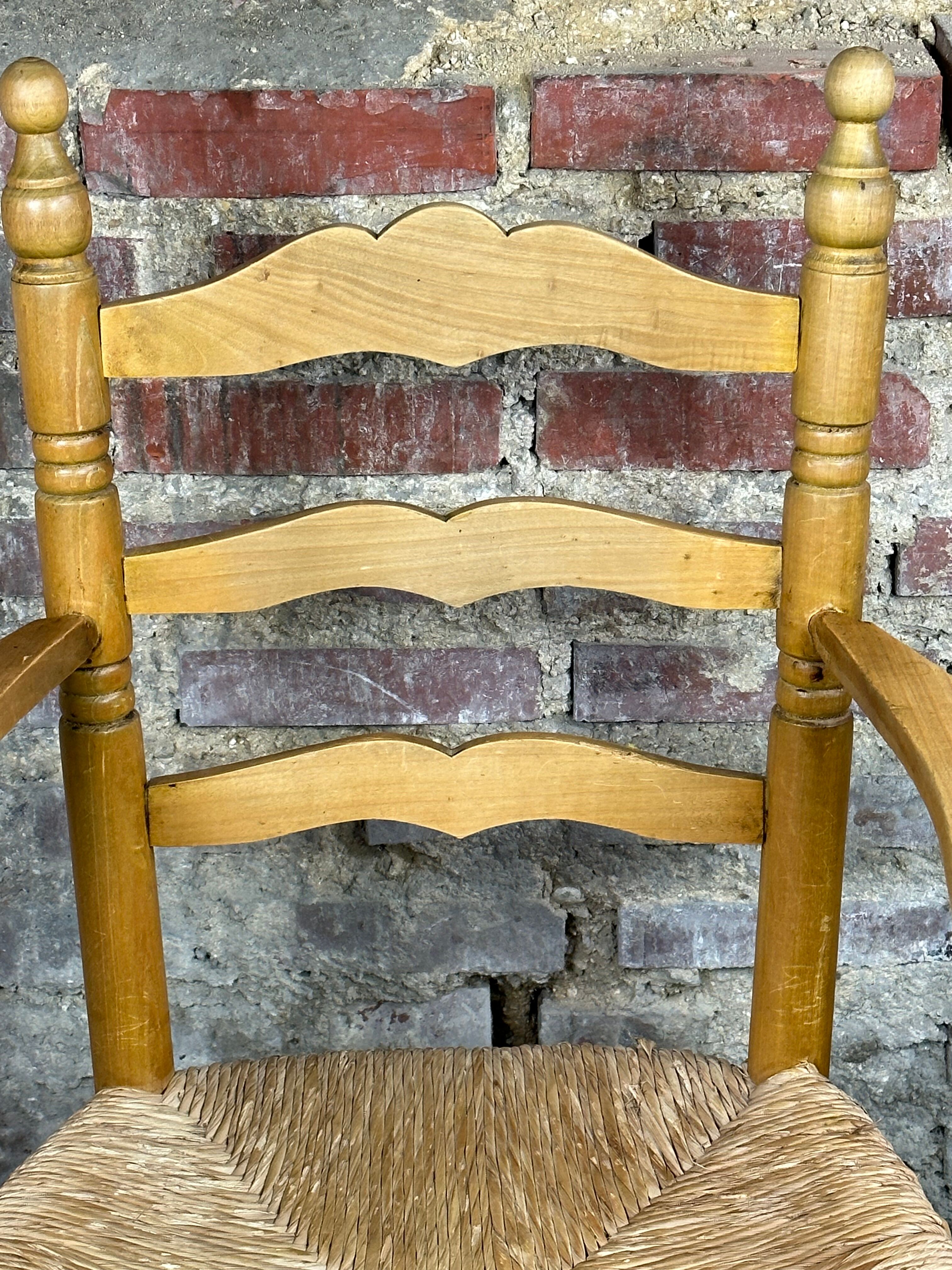 Paillé armchair in natural wood 1980