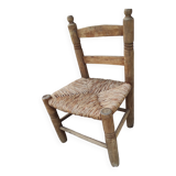 Chaise paillée ancien pour enfant