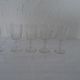 6 old walking glasses - 2 engraved and 4 cut port wine