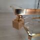 Square coffee table, lucite, brass and glass, Hollywood Regency