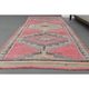 Vintage Turkish Hand-Knotted Wool Cotton Pink Runner Rug 98x330