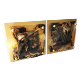 Set of 2 Murano Glass Wall Lamps by Toni Zuccheri for Venini, 1970s Italy