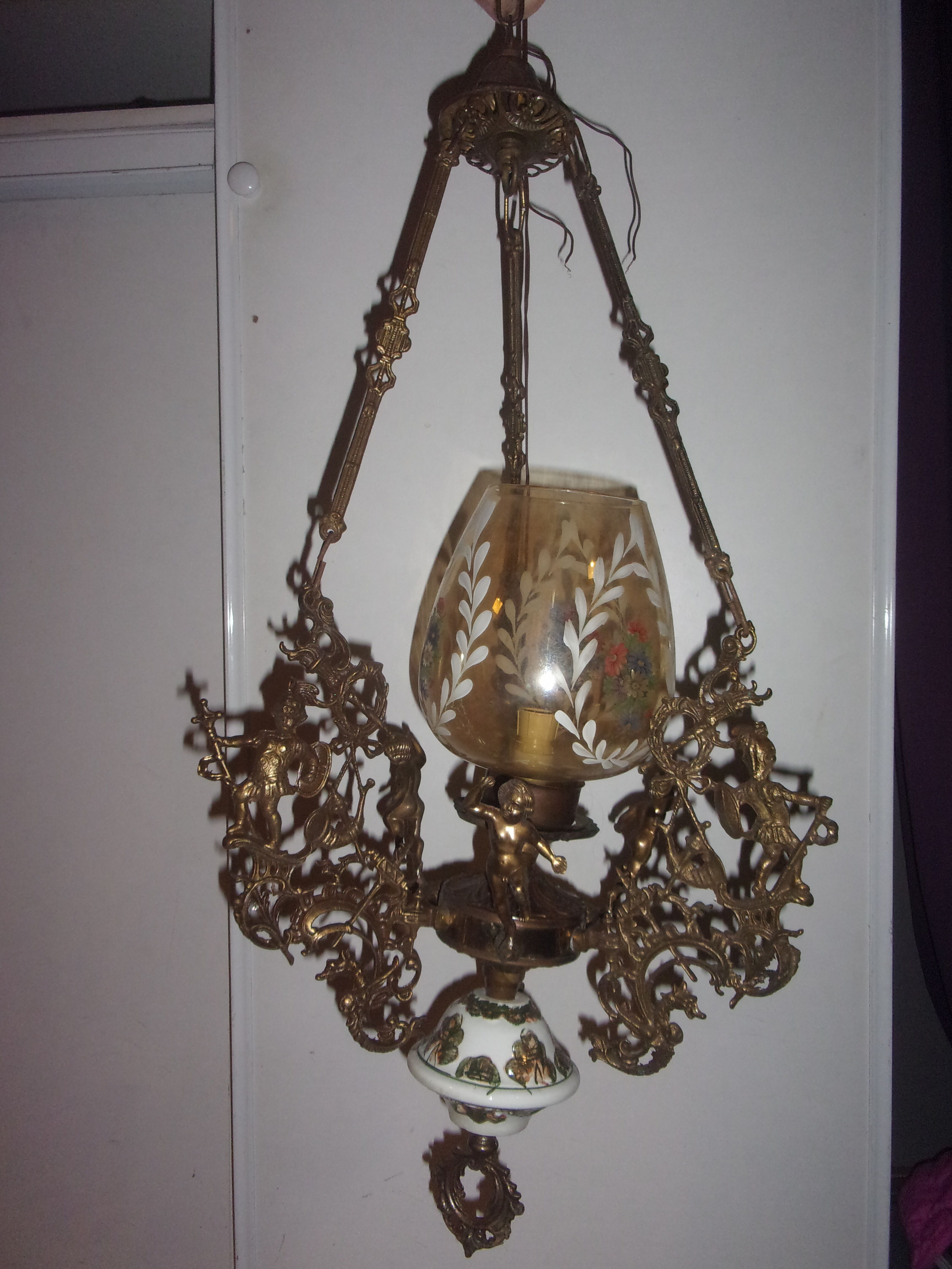 Old bronze chandelier