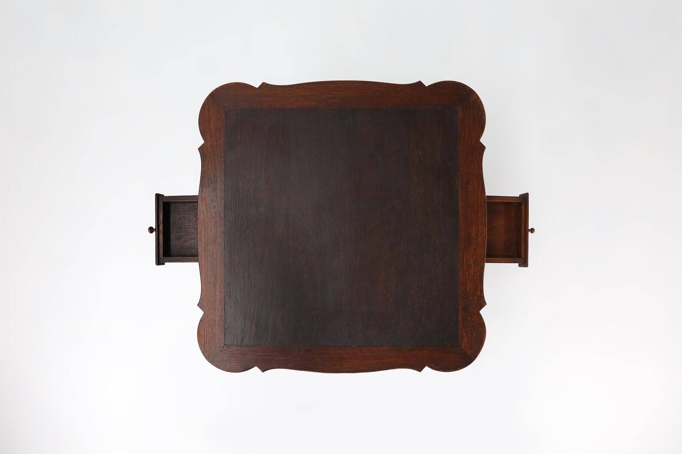 French Card Table in Wood with 2 Drawers, 1890s