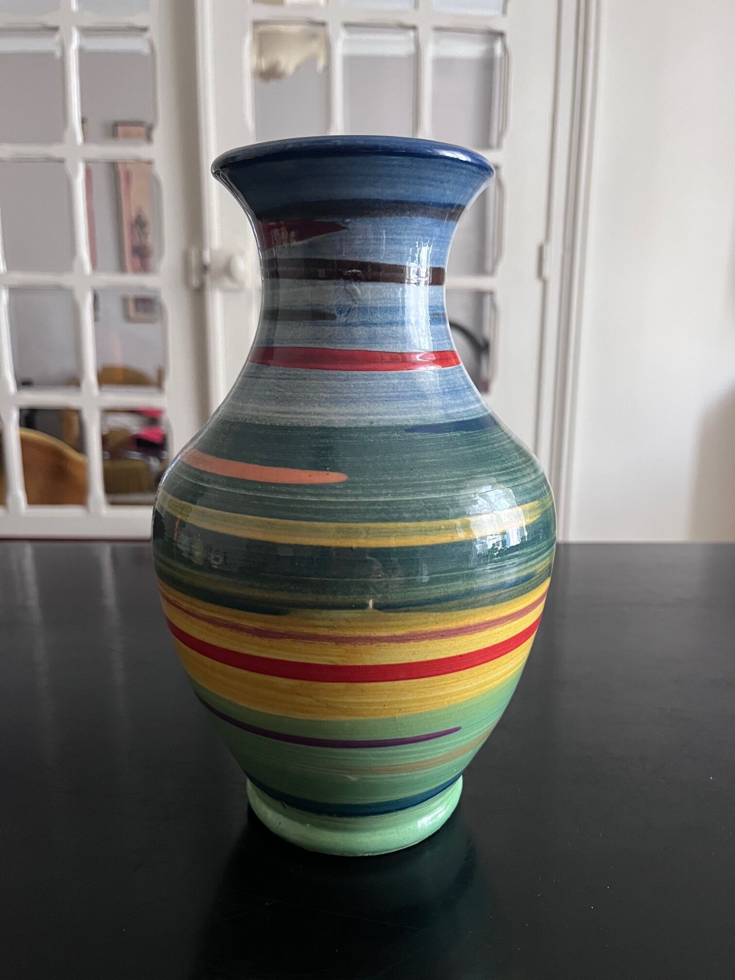 Multicolored ceramic vase