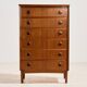 Teak chest of drawers with six drawers