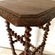 Side table, antique pedestal table in turned wood
