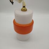 Vintage suspension lamp in white and orange opaline