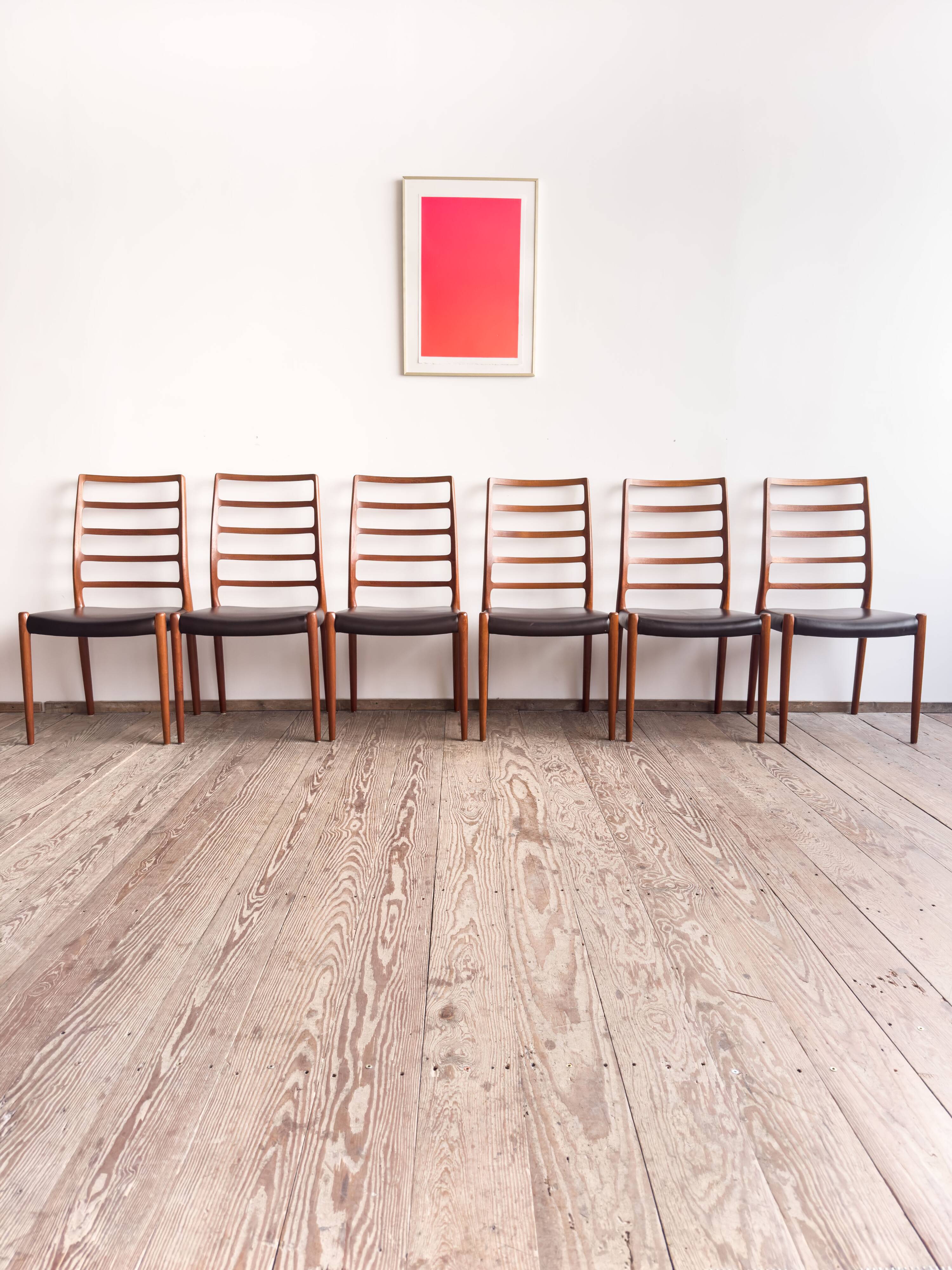 Ensemble de 6 chaises modèle 82 en teck par Niels O. Møller, Danemark