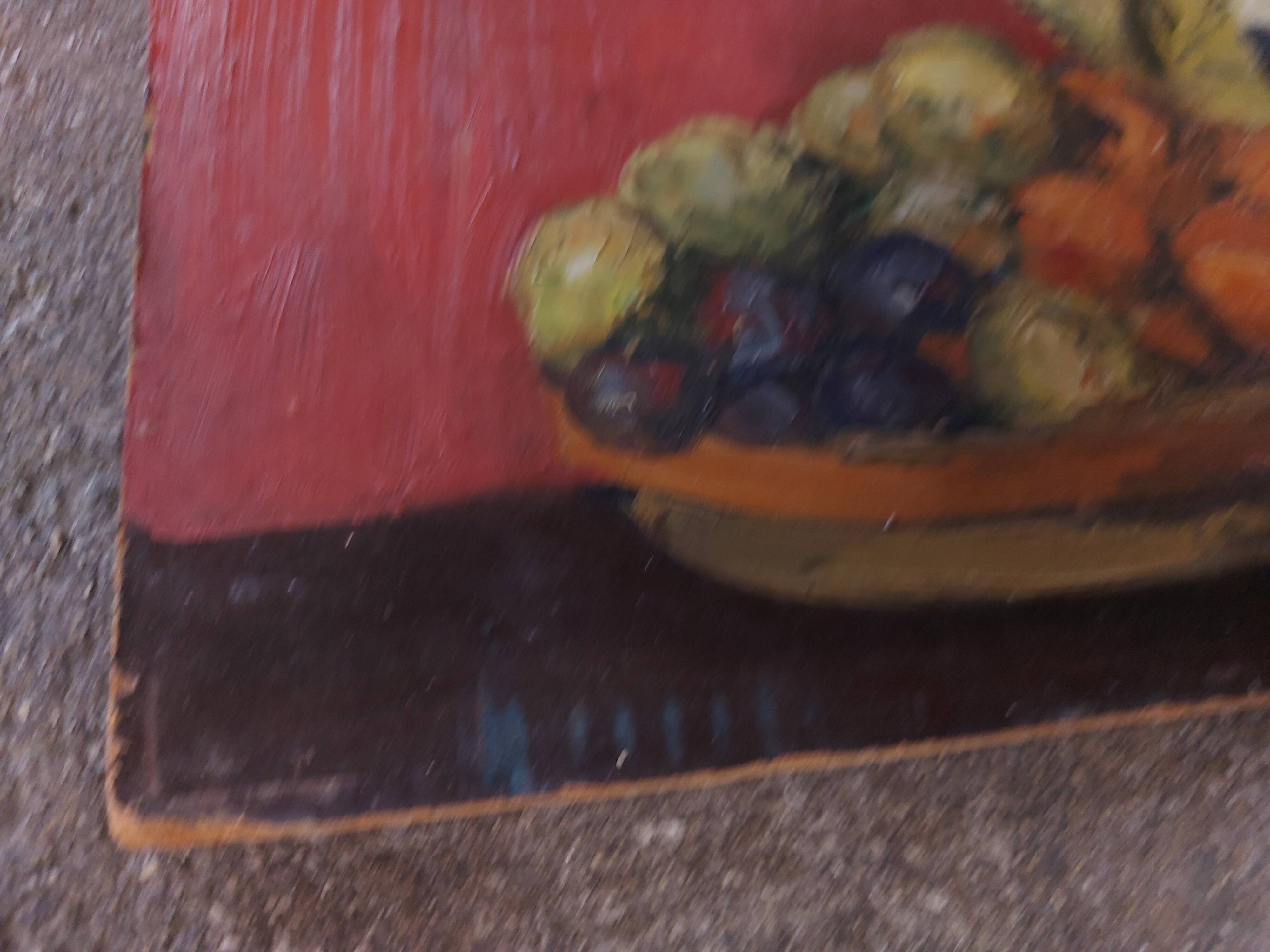 Painting, oil on panel, still life