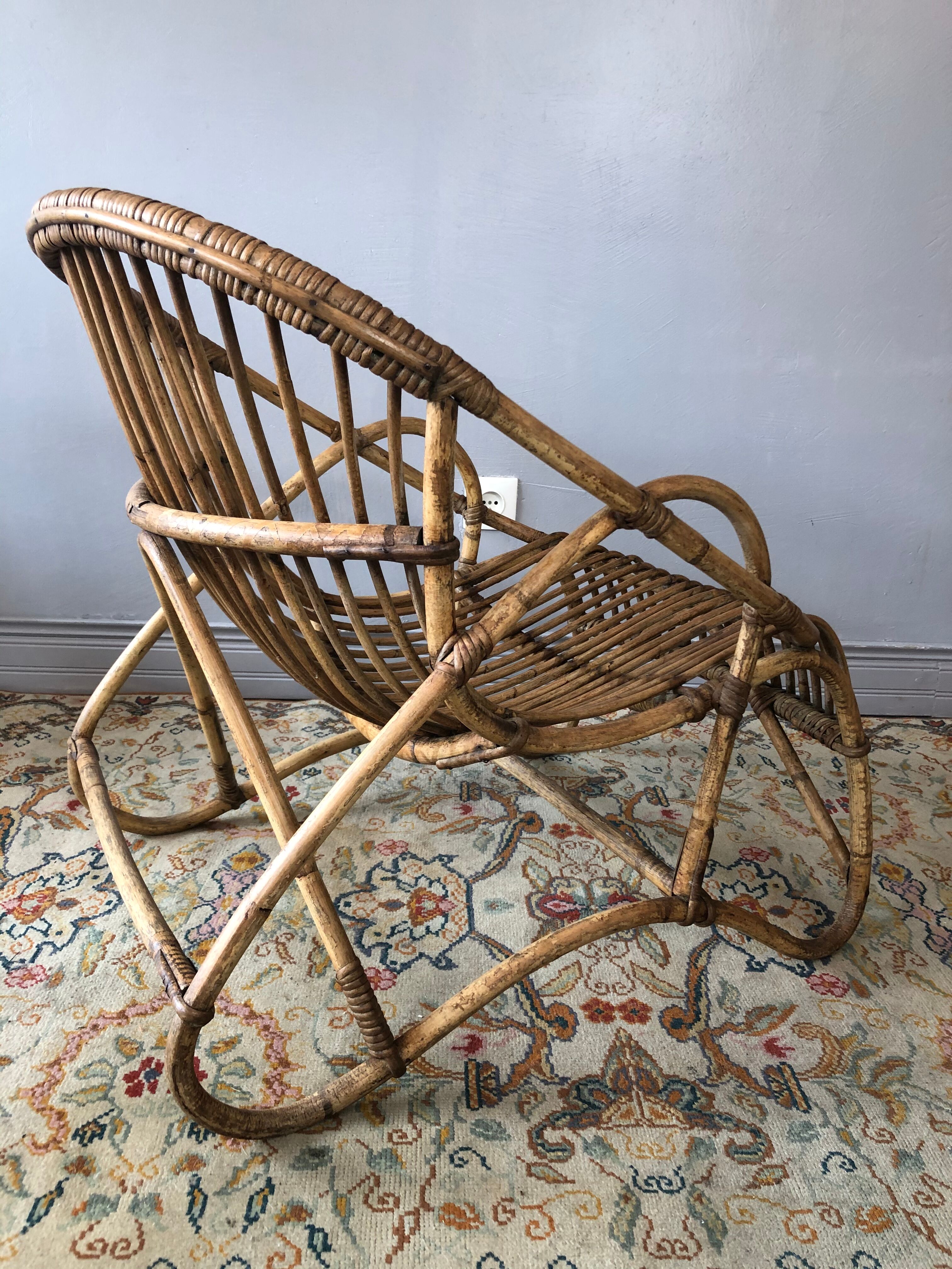 Rattan basket chair