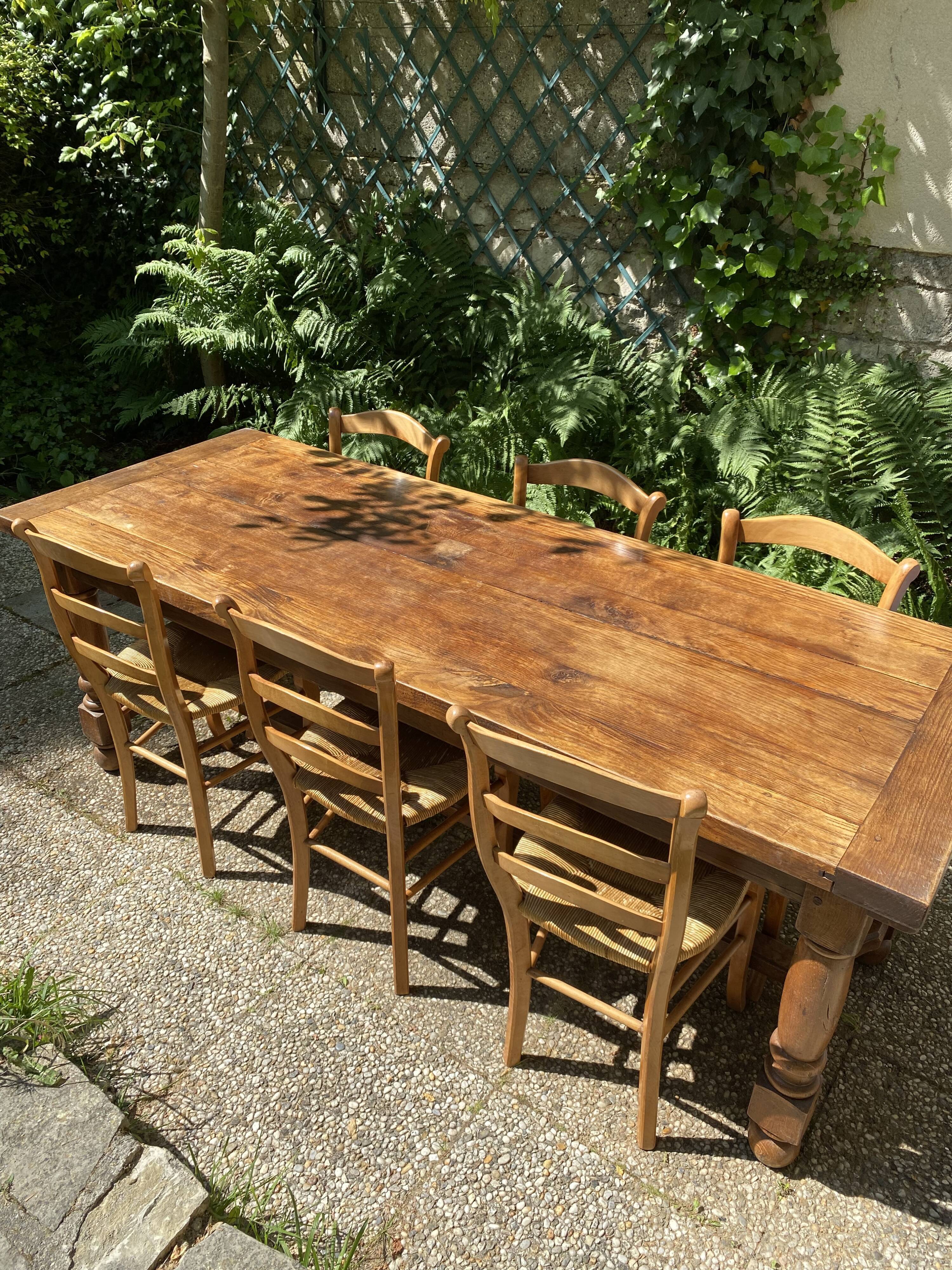 Set de 6 chaises en paille