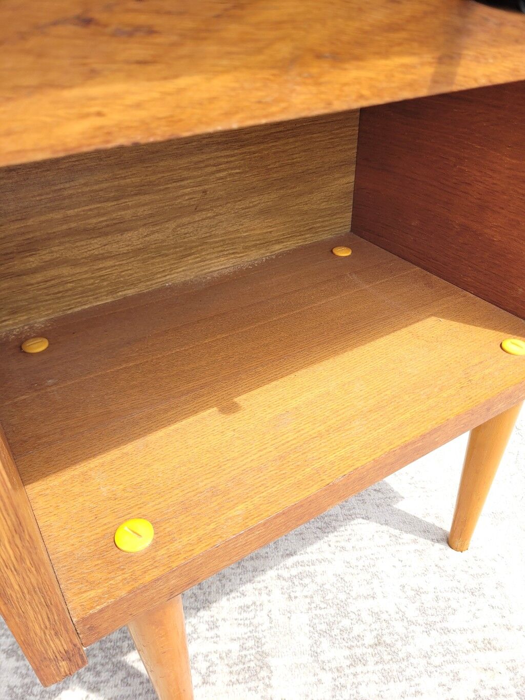 Vintage bedside table from the 60s/70s in wood.