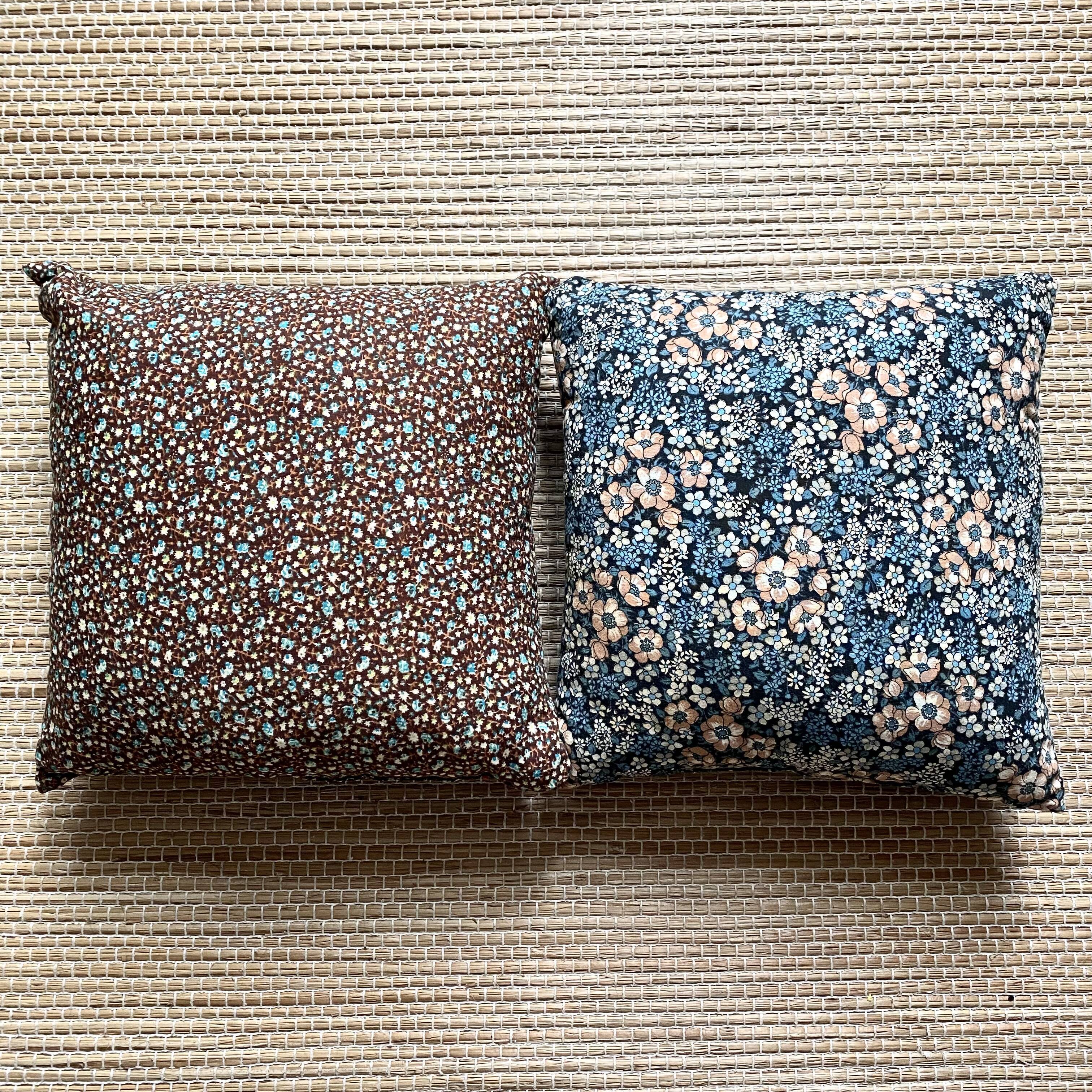 2 vintage floral cushions