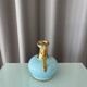 Vintage A. Bayer Belgium Turquoise Crackle Ceramic Jug with Gold