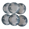 6 Flat plates MARIE lOUISE 353112 PLATES mill wolves faience blue