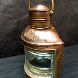 Ancient naval flag lantern in ancient copper semaphore lamp 19th century
