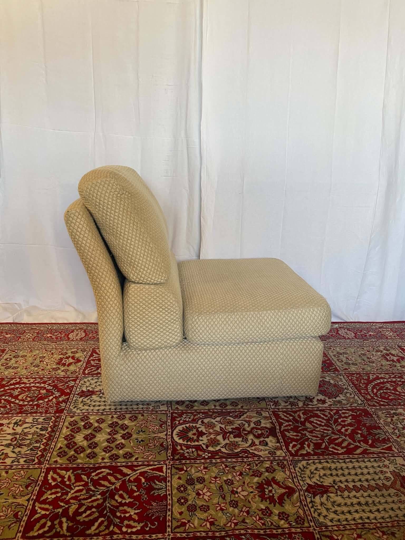 Vintage Swann armchair in textured beige fabric – 1970s
