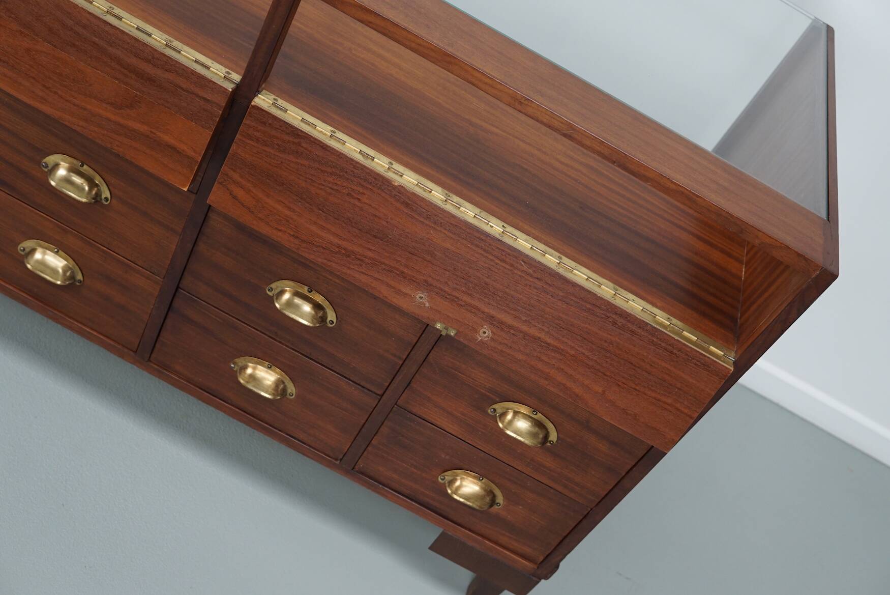 Vintage oak haberdashery cabinet or shop counter, 1950/60