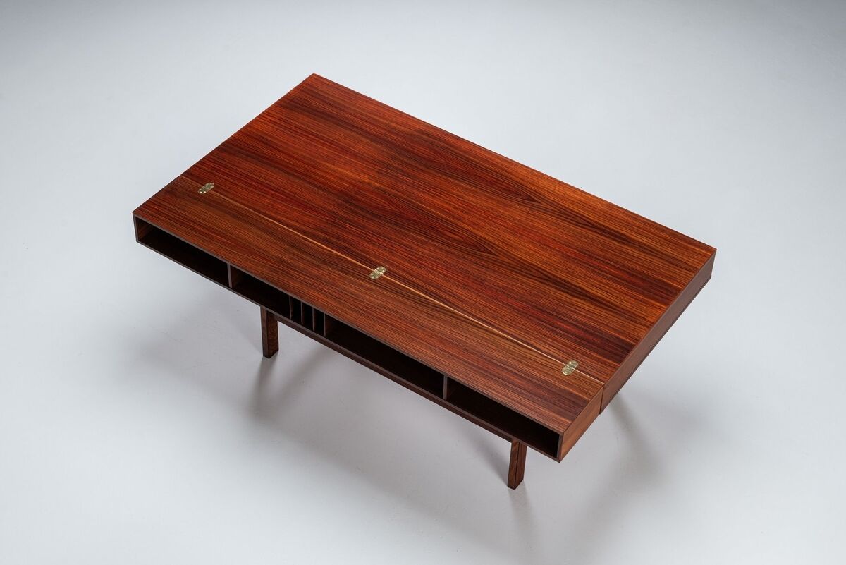 Peter Lovig flip-top partners desk rosewood Lovig Denmark 1960