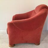 Red fabric club chair