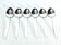 Georg jensen - cypress model - set of 6 table spoons in silver
