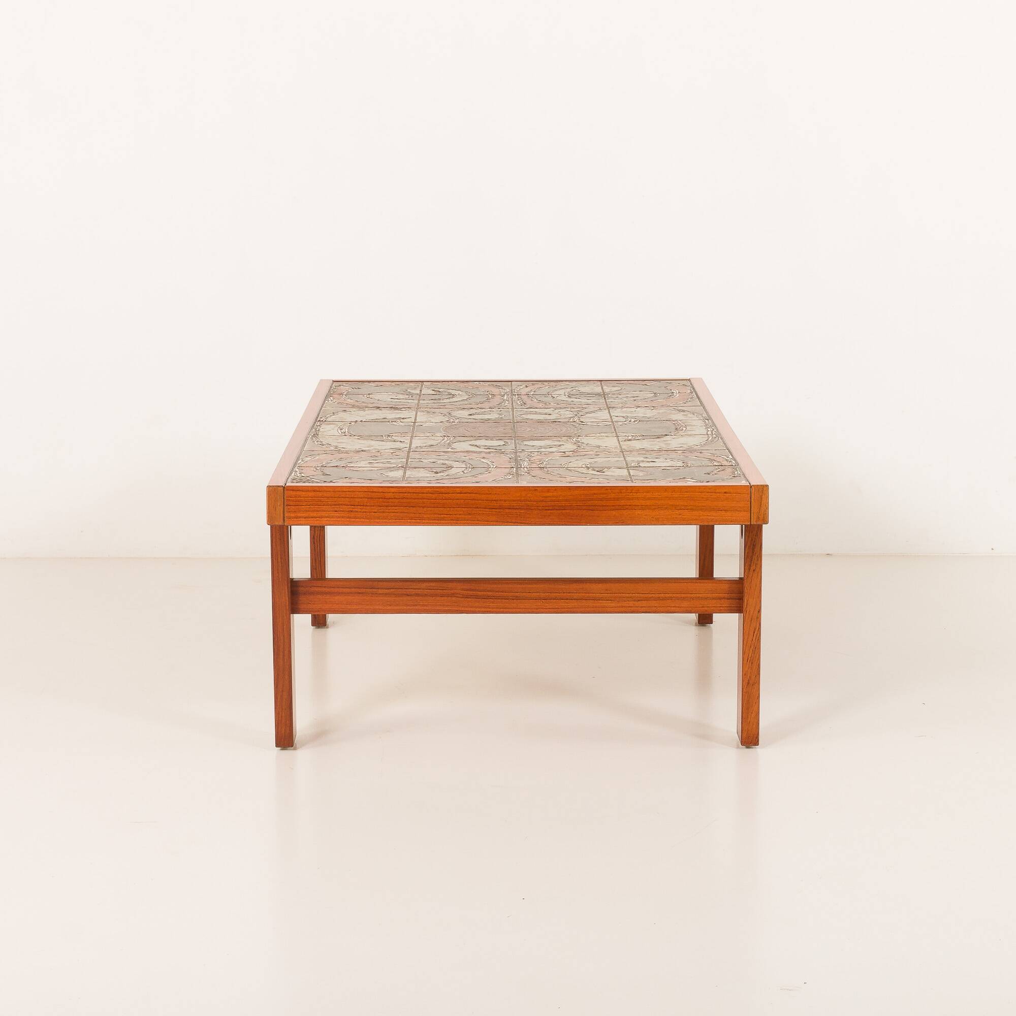 Ox Art extra large coffee table in teak and ceramic tiles, Denmark 1970s