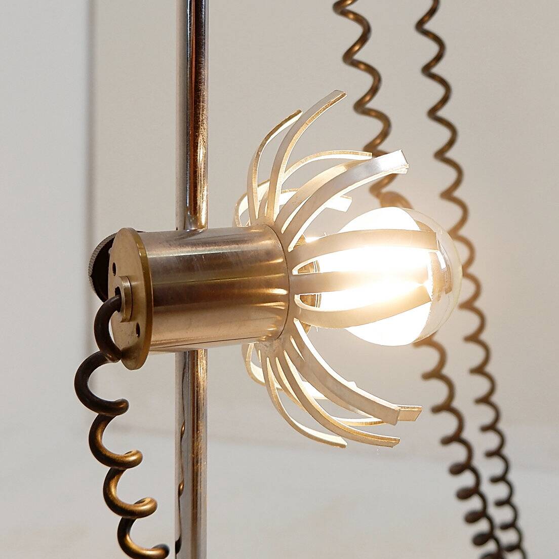 3-light adjustable flowers floor lamp - 1970s