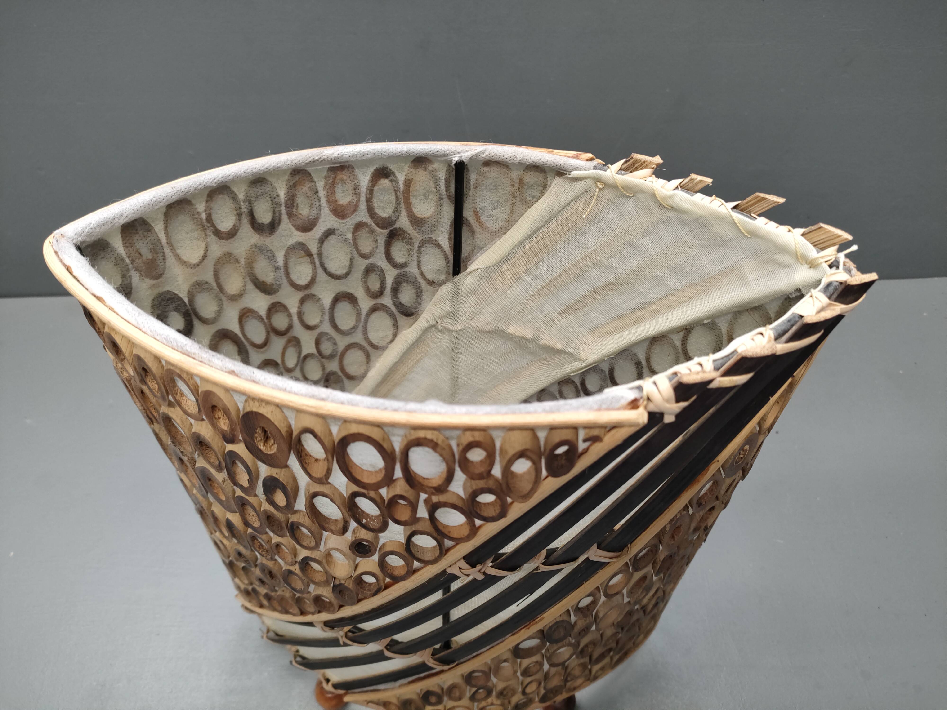Lamp in rattan wicker and wood late XIXth