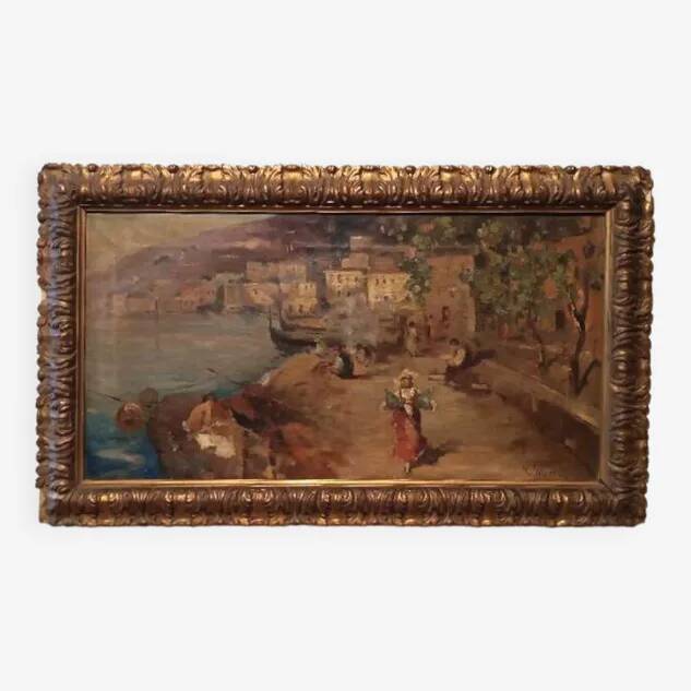 Oil painting on canvas by Salvatore Balsamo (Naples 1894-1922)
