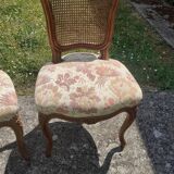 6 Louis XV style upholstery and cane chairs