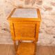 Neo-Louis XVI Nightstand in Spotted Maple & White Marble (Late 19th Century)
