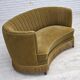 1970s, Danish 2-seater "Banana" sofa, green furniture velour.