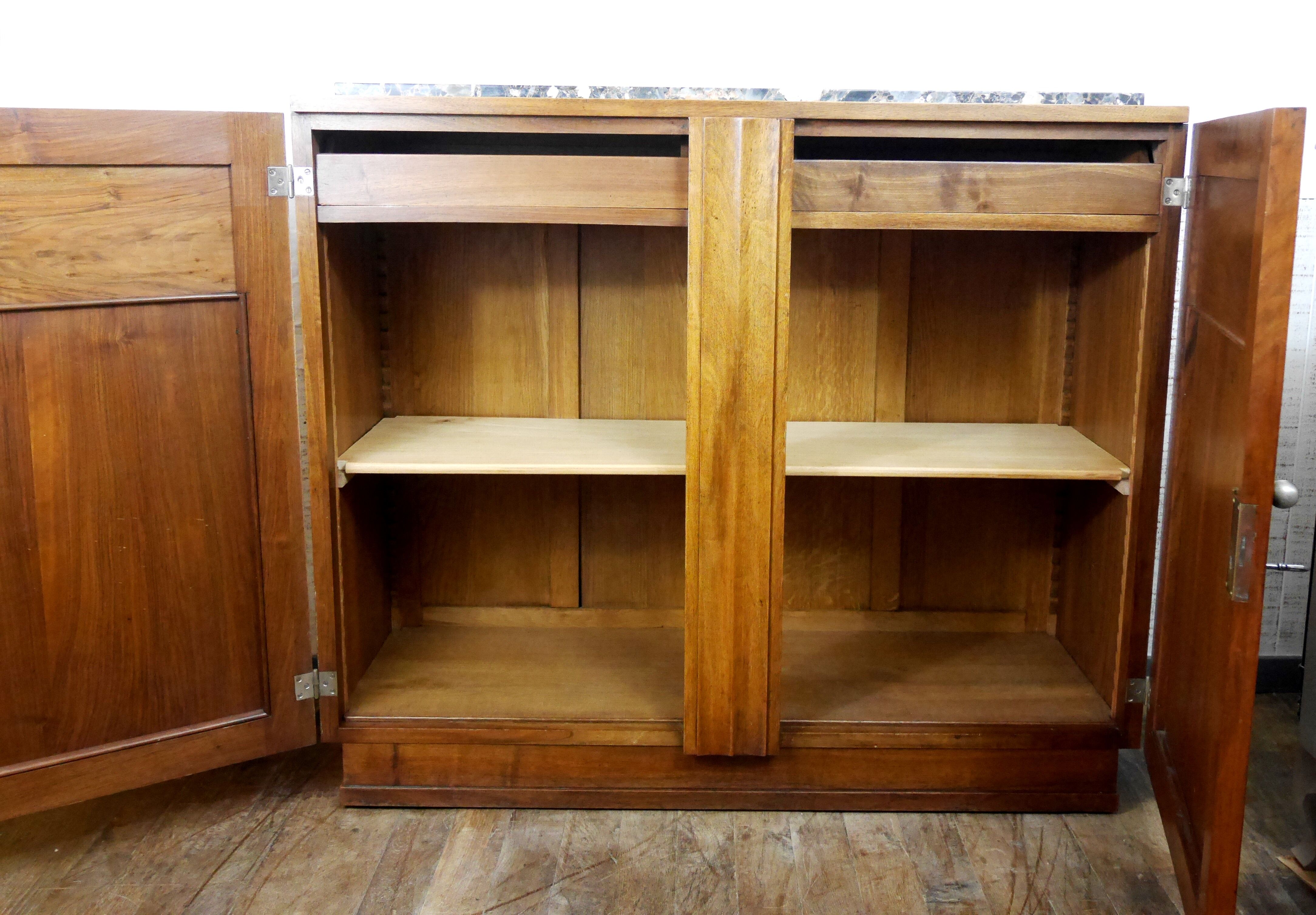 Sideboard art deco 1930 walnut floral pattern