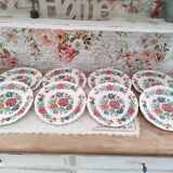 Set of 8 flat plates Sarreguemines model Vence