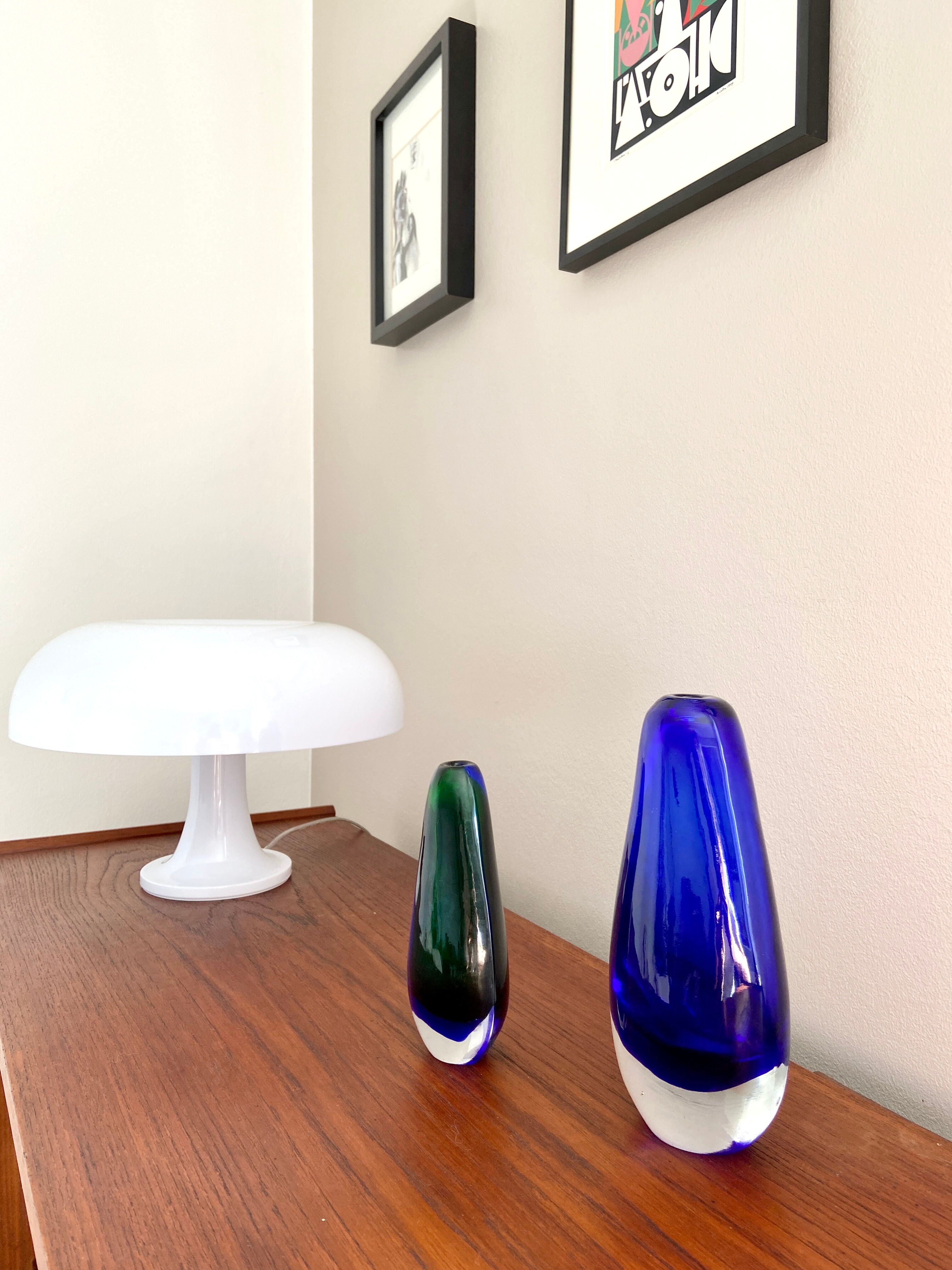 Blue and green murano vase