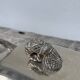 Silver metal pompom butter dish