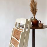 Pair folding chairs caning