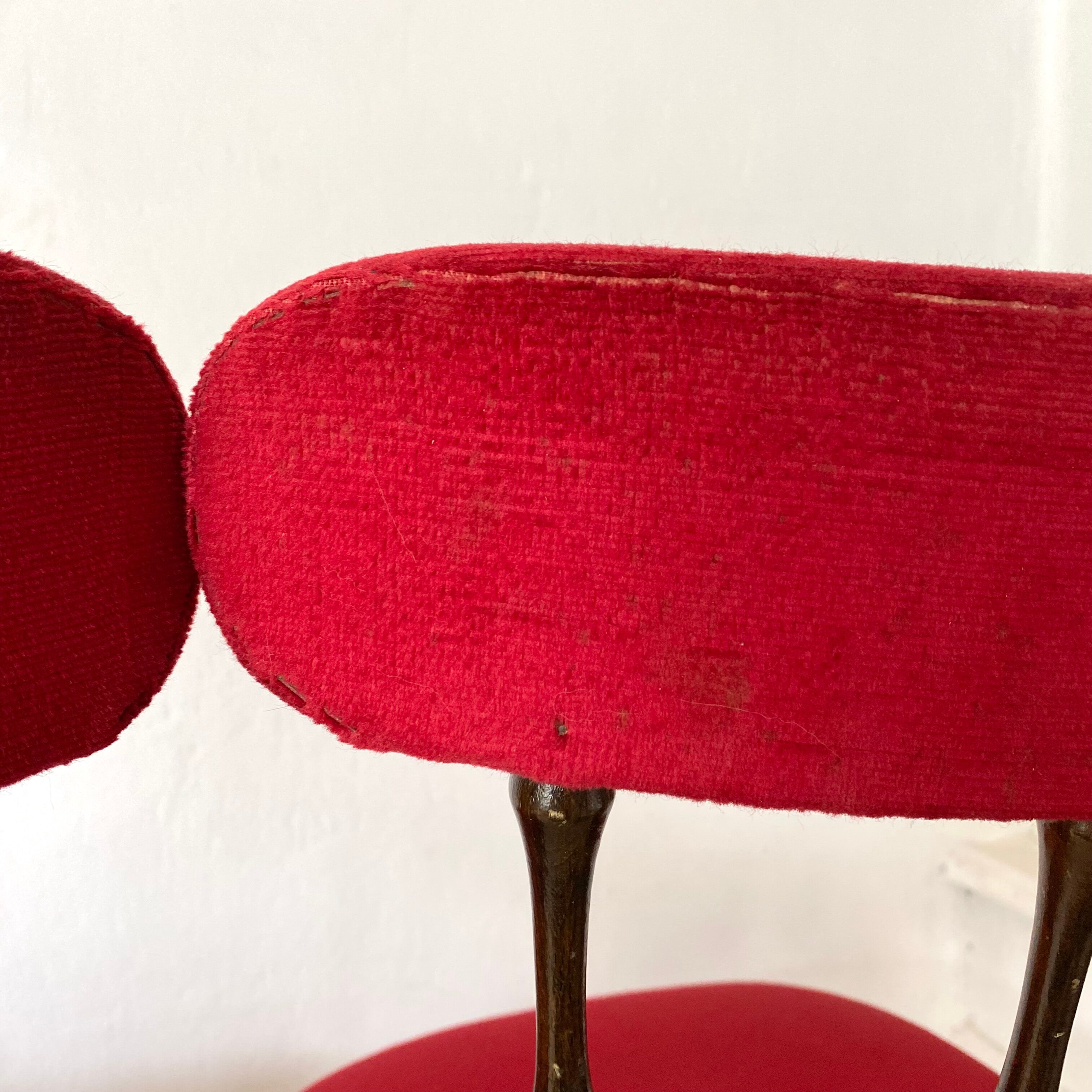 Pair of velvet chairs 60s-70s