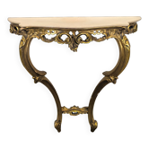 Golden wooden console in Louis XV style