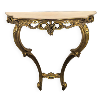 Golden wooden console in Louis XV style