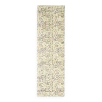 Tapis de couloir vintage turc en laine et coton noué à la main, années 1970